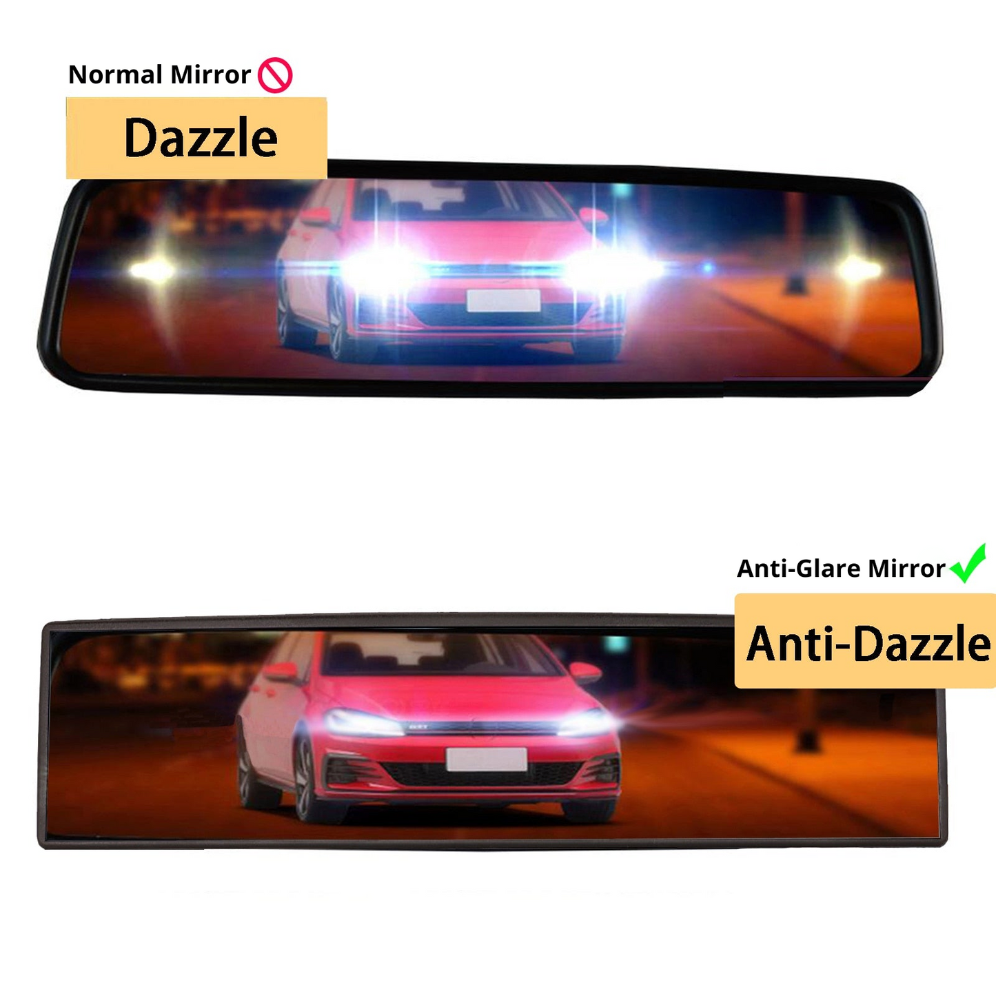 Wide angle anti glare rear view mirror
